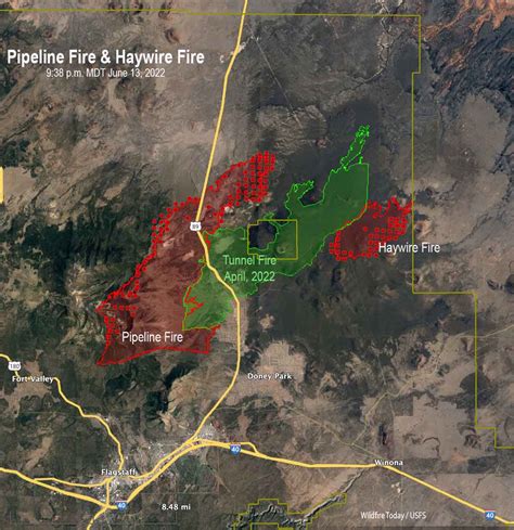 MAP of Arizona showing wildfires