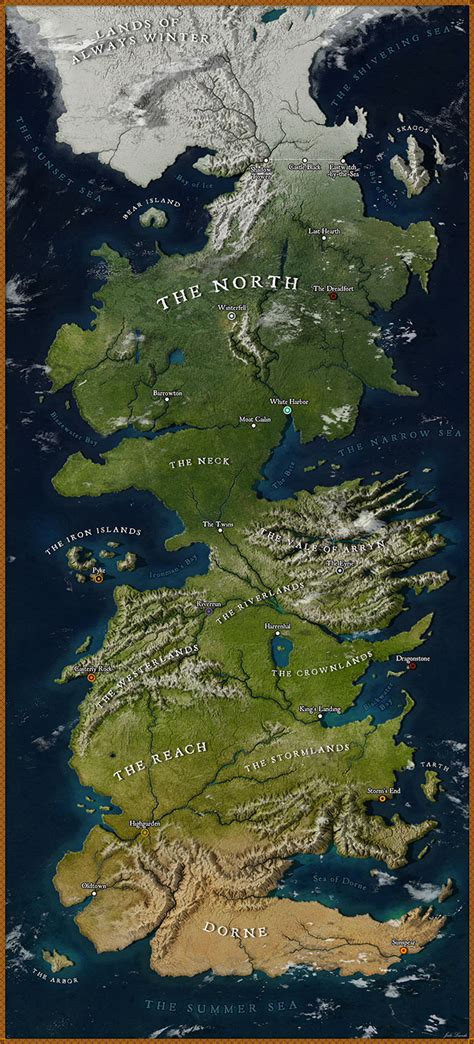Game of Thrones Map Westeros