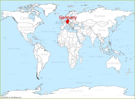 Map of Germany in World Map