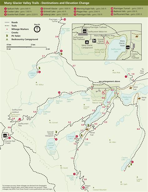 Glacier National Park Trails Map