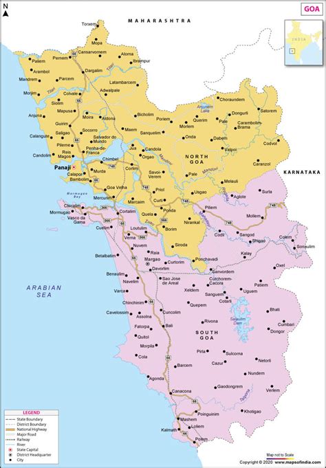 Goa on Map of India