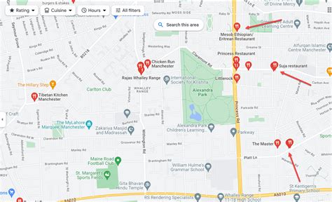 Google map restaurant search