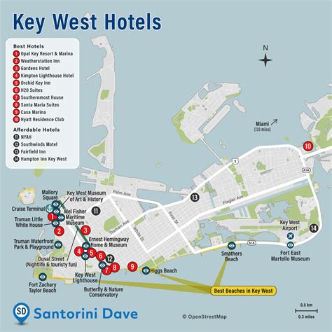 Map of Key West Hotels