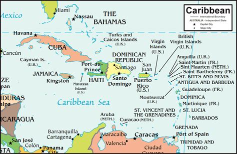 Islands of the Caribbean Map