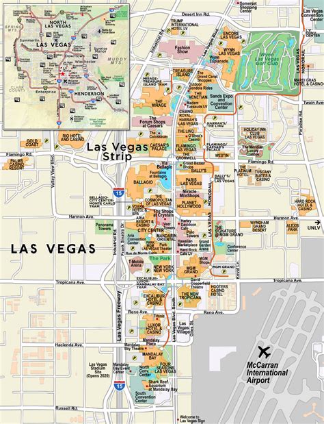 Illustration of Las Vegas Strip Map 2021