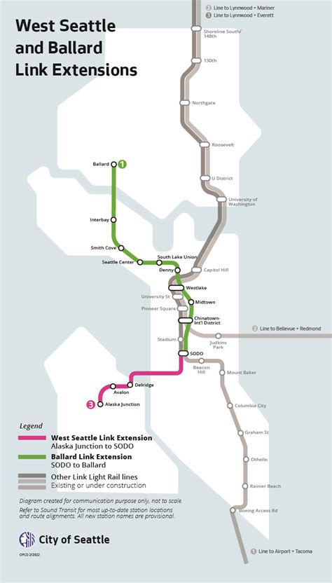 MAP of Link Light Rail Seattle