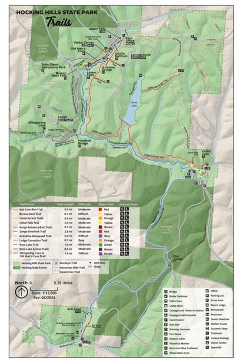 Map of Hocking Hills State Park