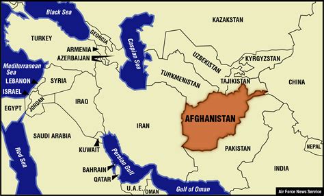 Map of Afghanistan and Surrounding Countries