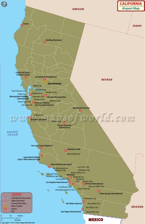 Map of Airports in California