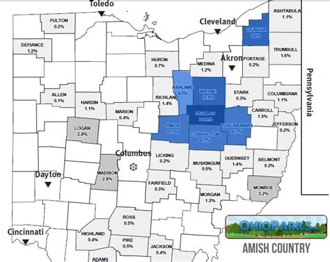 Map of Amish Communities in Ohio