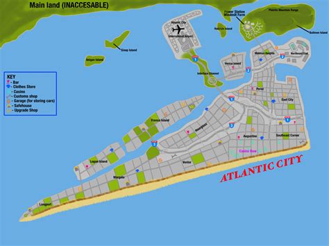 Map of Atlantic City Casinos