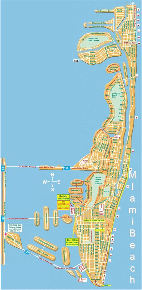 Map of Beaches in Miami