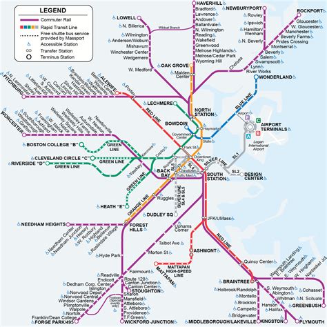 Map of Boston Commuter Rail