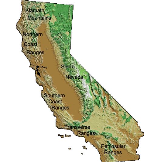 Map of California Mountain Ranges