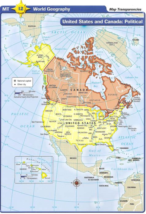 Map of Canada and US