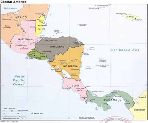 Map of Central America with Capitals