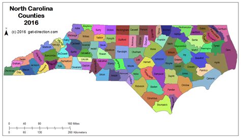Map Of Counties In NC
