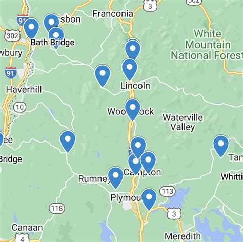 Map of Covered Bridges in NH