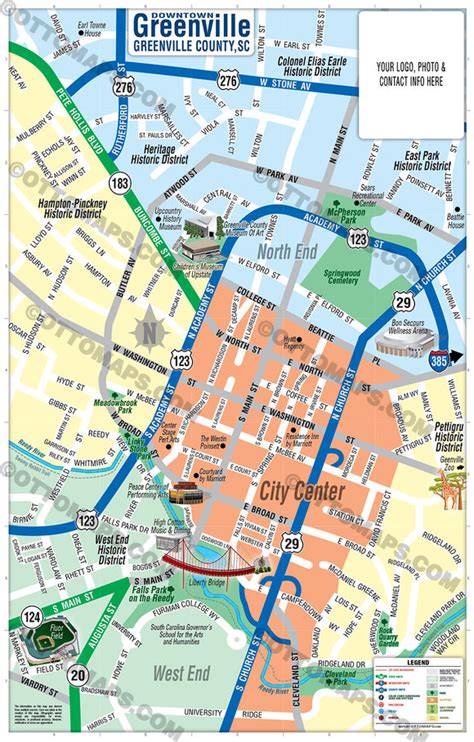 Map of Downtown Greenville SC