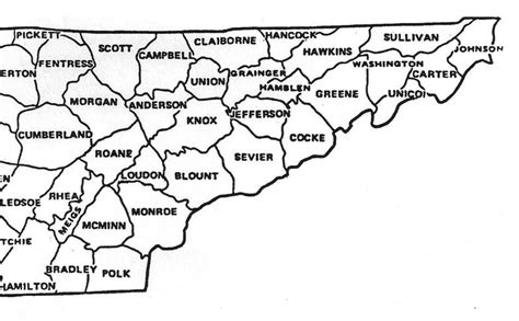Map of East TN Counties