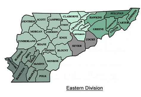 Map Of Eastern Tennessee Counties