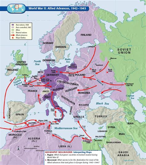 Map Of Europe During WWII