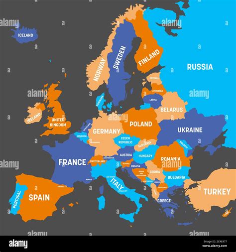 Map of Europe with Labels