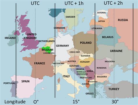 Map Of European Time Zones