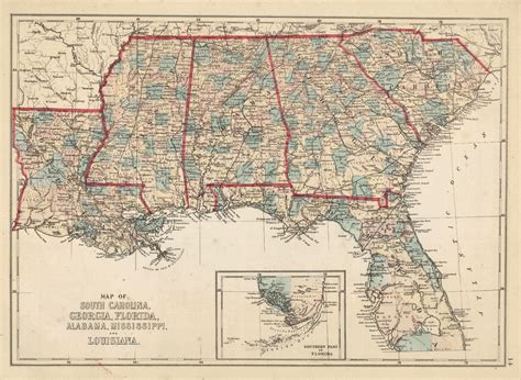 MAP of Florida and Alabama