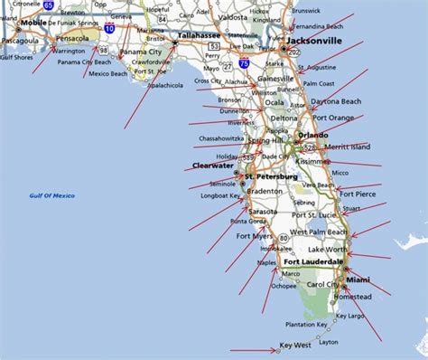 Map of Florida East Coast