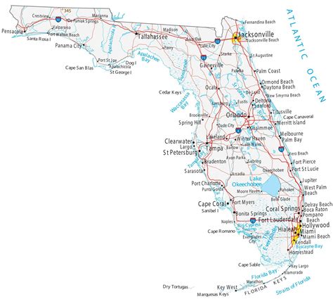 Map Of Florida Showing Cities