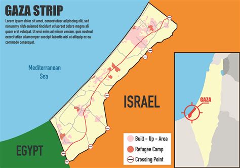 Map of Gaza and Israel