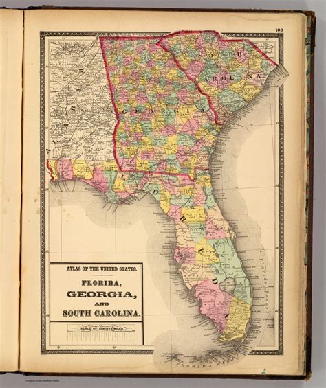 Map of Georgia and South Carolina