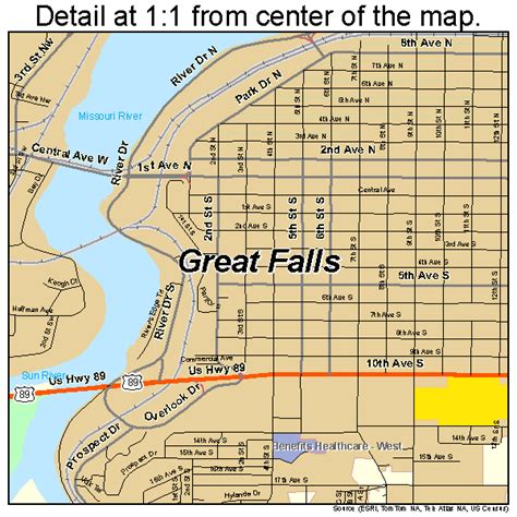 Map of Great Falls Montana