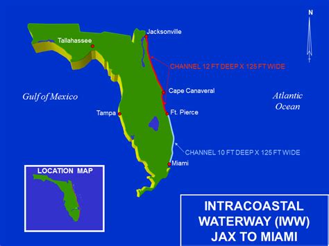 Map of Intracoastal Waterway Florida