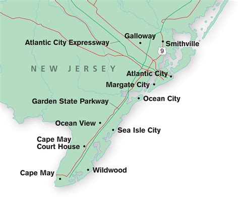 Jersey Shore Beaches Map