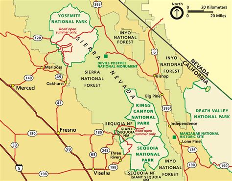 Map Of Kings Canyon National Park