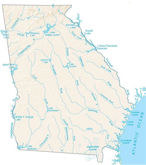 Map of Lakes in Georgia
