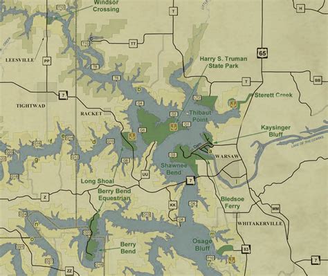 Map of Missouri Lakes