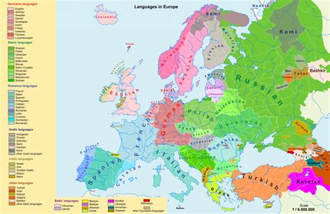 Map of Languages in Europe