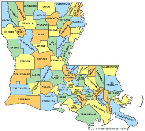 Map of Louisiana By Parish