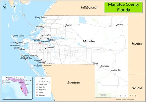 Map of Manatee County Florida