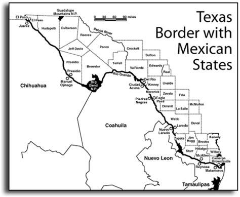 Map of Mexico Texas Border