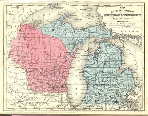 Map of Michigan and Wisconsin