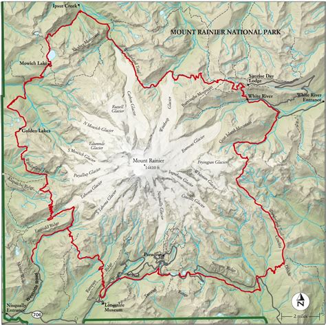 Map of Mt Rainier National Park