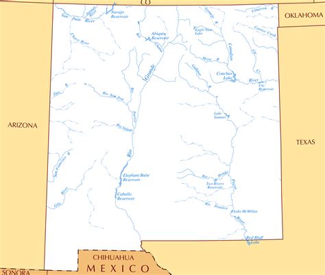 Map of New Mexico Lakes