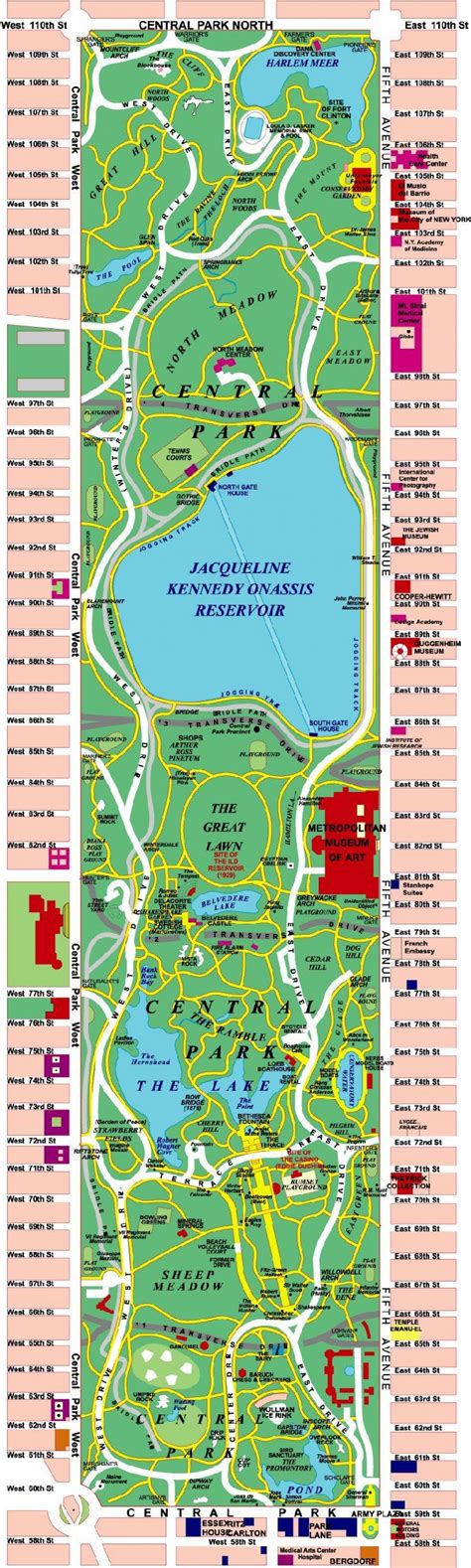 Map of New York Central Park