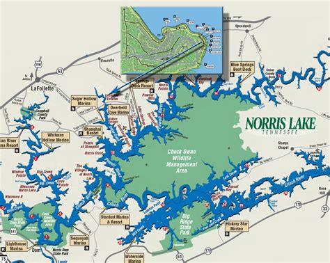 Map of Norris Lake Tennessee