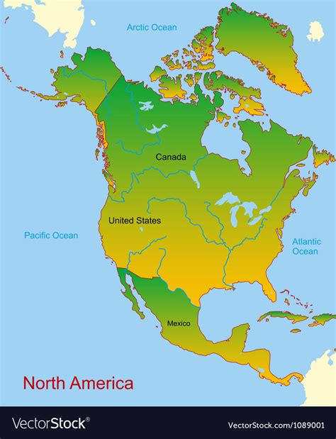 Map Of North America Continent