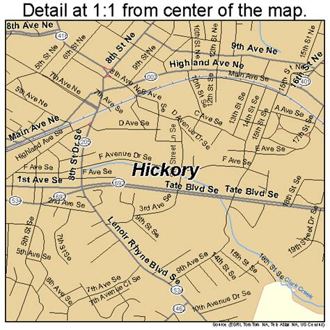 Map Of North Carolina Hickory